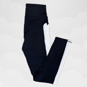Threads 4 Thought White Striped Black Leggings